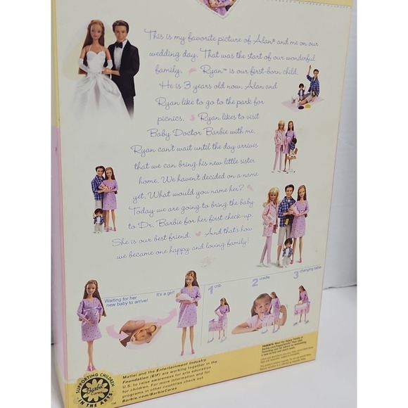 Pregnant Mom Midge & Baby W/Crib 2002 Mattel Original Barbie Happy Family NIB - Picture 12 of 16